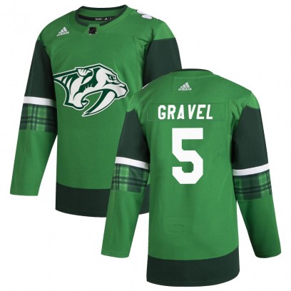 Youth Authentic Nashville Predators Kevin Gravel Adidas 2020 St. Patrick's Day Jersey - Green
