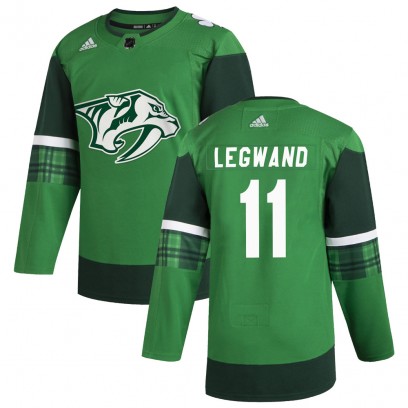 Youth Authentic Nashville Predators David Legwand Adidas 2020 St. Patrick's Day Jersey - Green