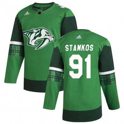 Youth Authentic Nashville Predators Steven Stamkos Adidas 2020 St. Patrick's Day Jersey - Green