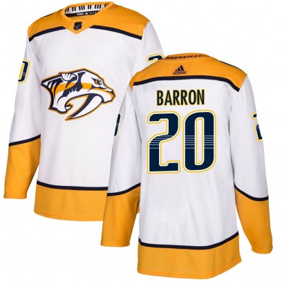 Men's Authentic Nashville Predators Justin Barron Adidas Away Jersey - White