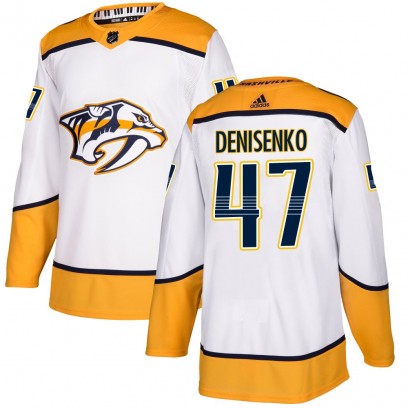 Men's Authentic Nashville Predators Grigori Denisenko Adidas Away Jersey - White