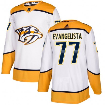 Men's Authentic Nashville Predators Luke Evangelista Adidas Away Jersey - White