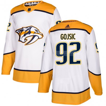 Men's Authentic Nashville Predators Hiroki Gojsic Adidas Away Jersey - White