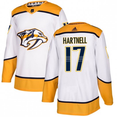 Men's Authentic Nashville Predators Scott Hartnell Adidas Away Jersey - White