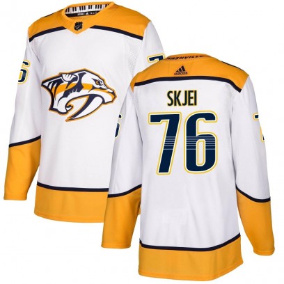 Men's Authentic Nashville Predators Brady Skjei Adidas Away Jersey - White