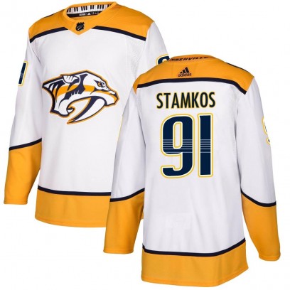 Men's Authentic Nashville Predators Steven Stamkos Adidas Away Jersey - White
