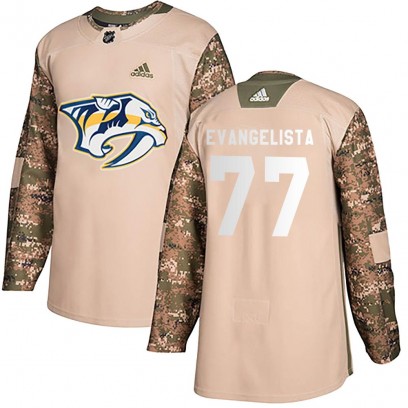 Youth Authentic Nashville Predators Luke Evangelista Adidas Veterans Day Practice Jersey - Camo
