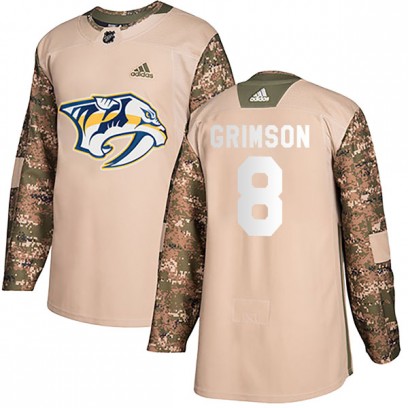 Youth Authentic Nashville Predators Stu Grimson Adidas Veterans Day Practice Jersey - Camo