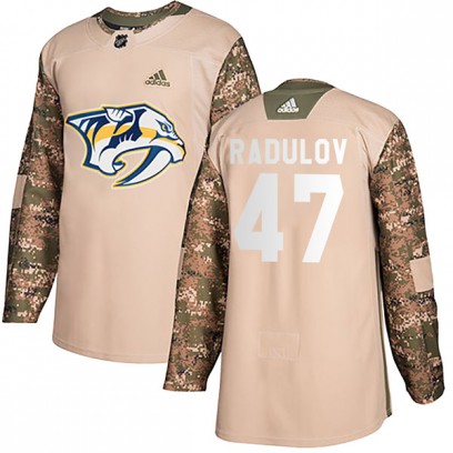 Youth Authentic Nashville Predators Alexander Radulov Adidas Veterans Day Practice Jersey - Camo