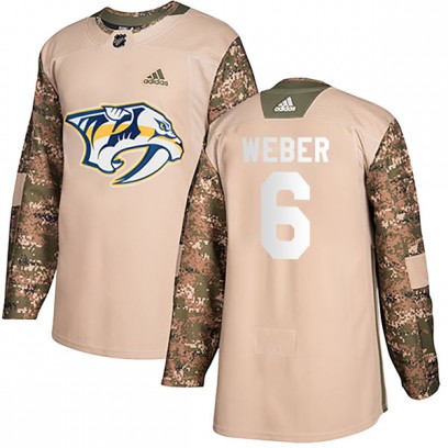 Youth Authentic Nashville Predators Shea Weber Adidas Veterans Day Practice Jersey - Camo