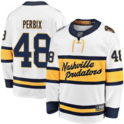 Men's Breakaway Nashville Predators Nick Perbix Fanatics Branded 2020 Winter Classic Player Jersey - White