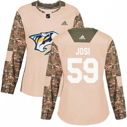 Women's Authentic Nashville Predators Roman Josi Adidas Veterans Day Practice Jersey - Camo