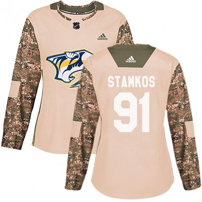 Women's Authentic Nashville Predators Steven Stamkos Adidas Veterans Day Practice Jersey - Camo