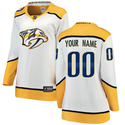 Women's Breakaway Nashville Predators Custom Fanatics Branded Custom Away Jersey - White
