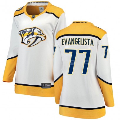 Women's Breakaway Nashville Predators Luke Evangelista Fanatics Branded Away Jersey - White