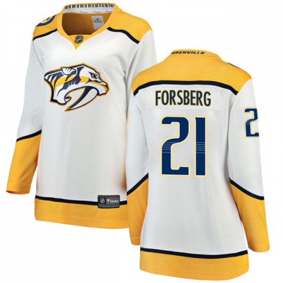 Women's Breakaway Nashville Predators Peter Forsberg Fanatics Branded Away Jersey - White
