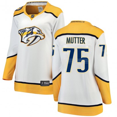 Women's Breakaway Nashville Predators Navrin Mutter Fanatics Branded Away Jersey - White