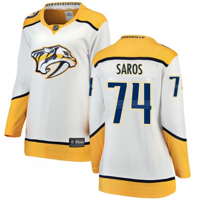 Women's Breakaway Nashville Predators Juuse Saros Fanatics Branded Away Jersey - White