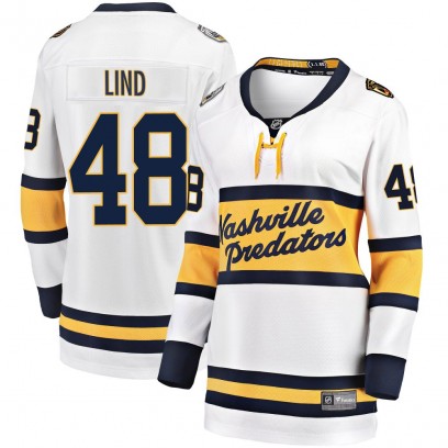 Women's Breakaway Nashville Predators Kalan Lind Fanatics Branded 2020 Winter Classic Player Jersey - White