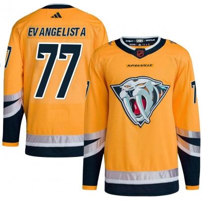Men's Authentic Nashville Predators Luke Evangelista Adidas Reverse Retro 2.0 Jersey - Yellow