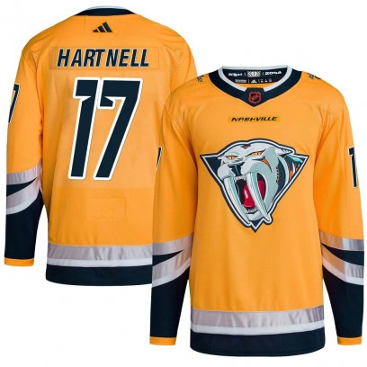 Men's Authentic Nashville Predators Scott Hartnell Adidas Reverse Retro 2.0 Jersey - Yellow