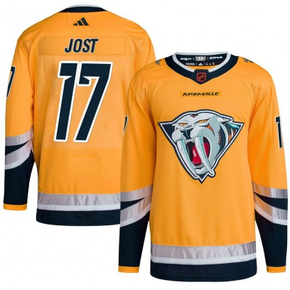Men's Authentic Nashville Predators Tyson Jost Adidas Reverse Retro 2.0 Jersey - Yellow