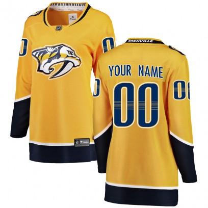 Women's Breakaway Nashville Predators Custom Fanatics Branded Custom Home Jersey - Yellow