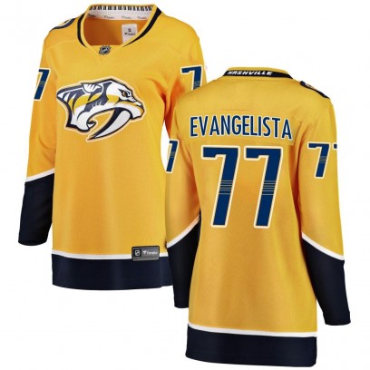 Women's Breakaway Nashville Predators Luke Evangelista Fanatics Branded Home Jersey - Yellow