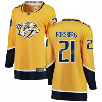 Women's Breakaway Nashville Predators Peter Forsberg Fanatics Branded Home Jersey - Yellow