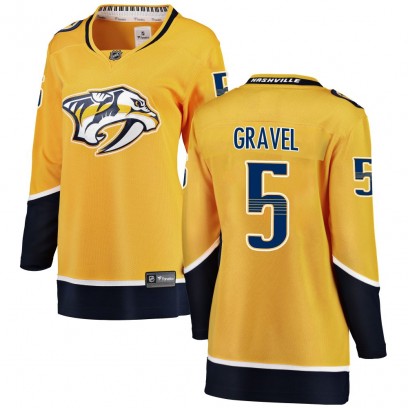 Women's Breakaway Nashville Predators Kevin Gravel Fanatics Branded Home Jersey - Yellow