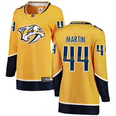 Women's Breakaway Nashville Predators Brady Martin Fanatics Branded Home Jersey - Yellow