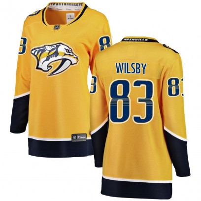 Women's Breakaway Nashville Predators Adam Wilsby Fanatics Branded Home Jersey - Yellow
