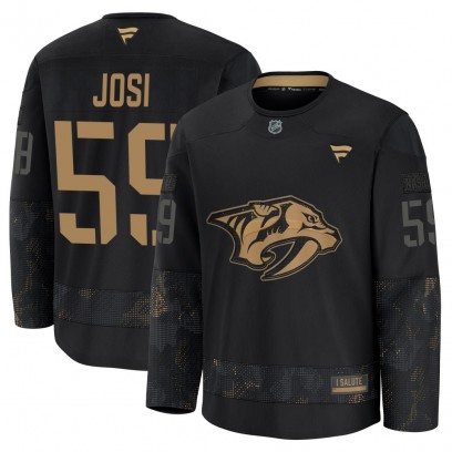 Youth Premium Nashville Predators Roman Josi Fanatics 2024 Military Appreciation Practice Jersey - Black