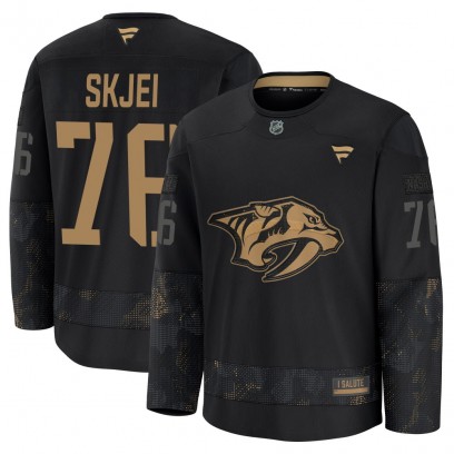 Youth Premium Nashville Predators Brady Skjei Fanatics 2024 Military Appreciation Practice Jersey - Black