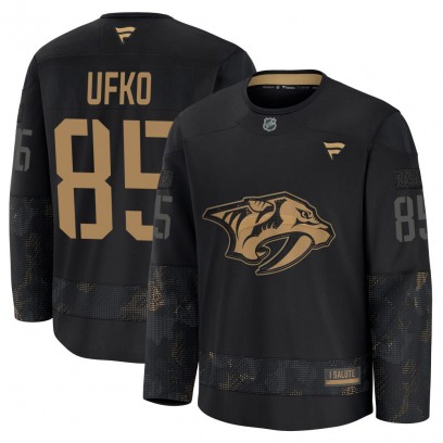 Youth Premium Nashville Predators Ryan Ufko Fanatics 2024 Military Appreciation Practice Jersey - Black