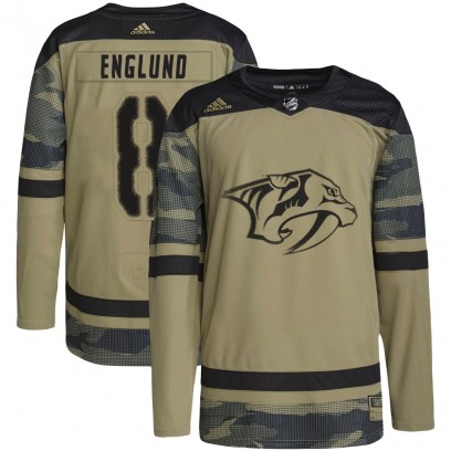 Men's Authentic Nashville Predators Andreas Englund Adidas Military Appreciation Practice Jersey - Camo