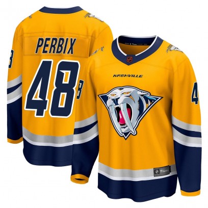 Youth Breakaway Nashville Predators Nick Perbix Fanatics Branded Special Edition 2.0 Jersey - Yellow