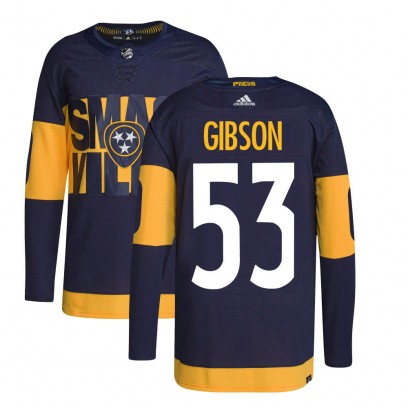Men's Authentic Nashville Predators Andrew Gibson Adidas 2022 Stadium Series Primegreen Jersey - Navy