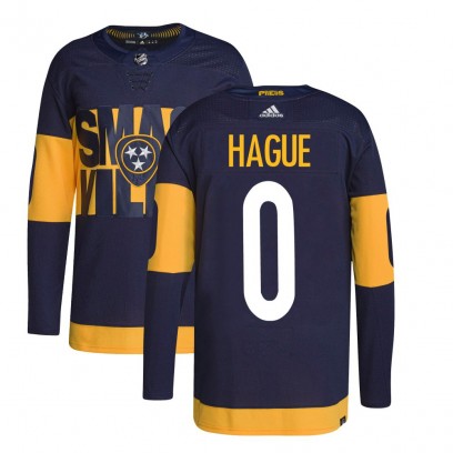 Men's Authentic Nashville Predators Nicolas Hague Adidas 2022 Stadium Series Primegreen Jersey - Navy