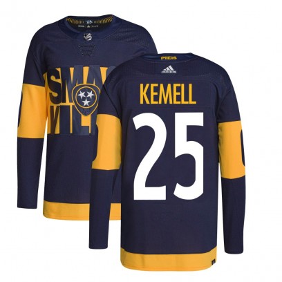 Men's Authentic Nashville Predators Joakim Kemell Adidas 2022 Stadium Series Primegreen Jersey - Navy