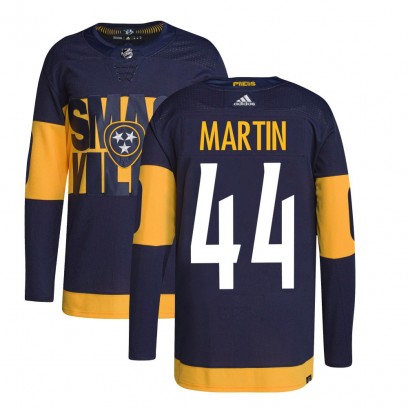 Men's Authentic Nashville Predators Brady Martin Adidas 2022 Stadium Series Primegreen Jersey - Navy