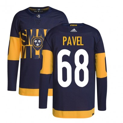 Men's Authentic Nashville Predators Ondrej Pavel Adidas 2022 Stadium Series Primegreen Jersey - Navy