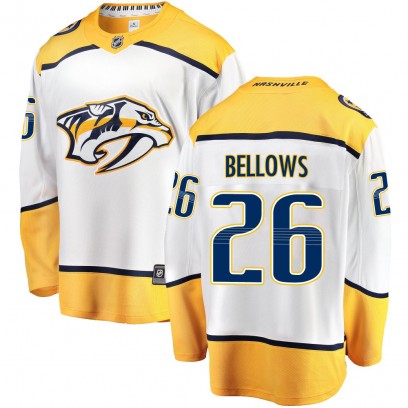 Youth Breakaway Nashville Predators Kieffer Bellows Fanatics Branded Away Jersey - White