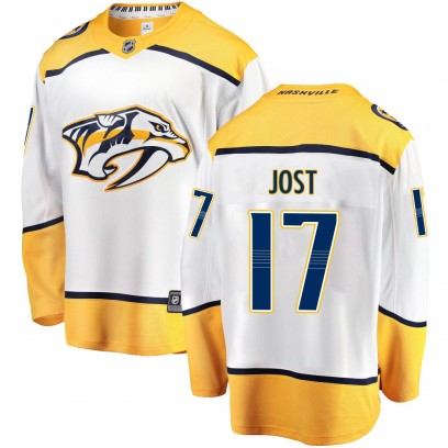 Youth Breakaway Nashville Predators Tyson Jost Fanatics Branded Away Jersey - White