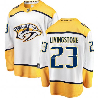 Youth Breakaway Nashville Predators Jake Livingstone Fanatics Branded Away Jersey - White