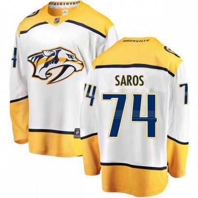 Youth Breakaway Nashville Predators Juuse Saros Fanatics Branded Away Jersey - White