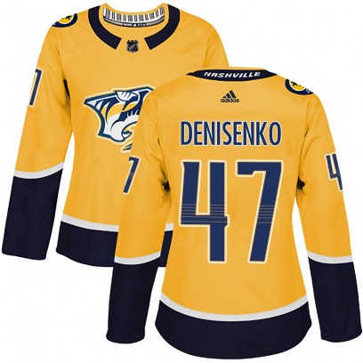 Women's Authentic Nashville Predators Grigori Denisenko Adidas Home Jersey - Gold