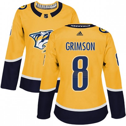 Women's Authentic Nashville Predators Stu Grimson Adidas Home Jersey - Gold