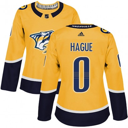 Women's Authentic Nashville Predators Nicolas Hague Adidas Home Jersey - Gold
