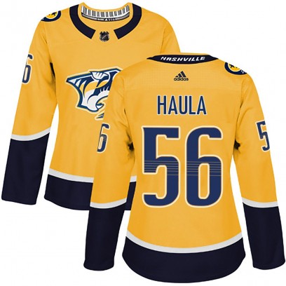 Women's Authentic Nashville Predators Erik Haula Adidas Home Jersey - Gold